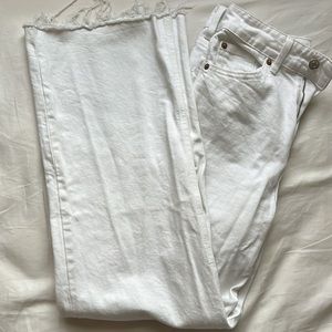white wide leg jeans